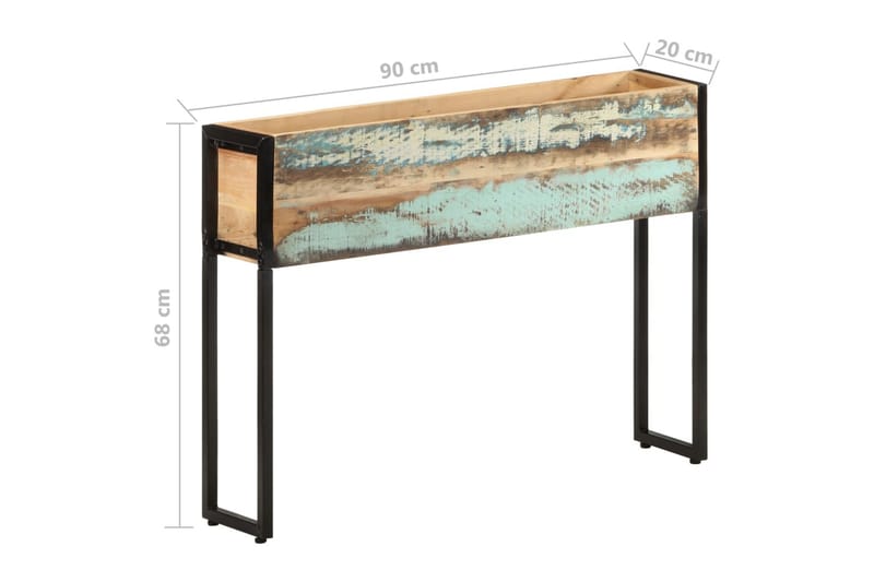 Plantekasse 90x20x68 cm massivt genanvendt træ - Flerfarvet - Havemøbler - Øvrigt havetilbehør - Tilbehør udendørs - Havekrukker