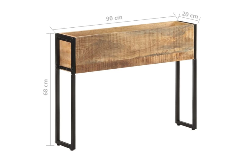 Plantekasse 90x20x68 cm massivt mangotræ - Brun - Blomsterkasser - Havekrukker