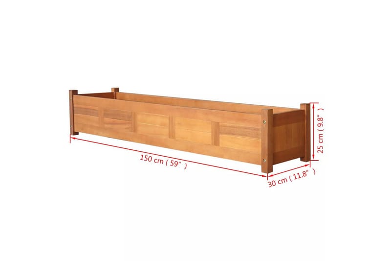 Plantekasse I Akacietræ 150 X 30 X 25 Cm - Brun - Havemøbler - Øvrigt havetilbehør - Tilbehør udendørs - Havekrukker