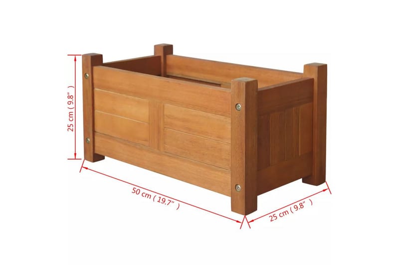 Plantekasse I Akacietræ 50 X 25 X 25 Cm - Brun - Havemøbler - Øvrigt havetilbehør - Tilbehør udendørs - Havekrukker