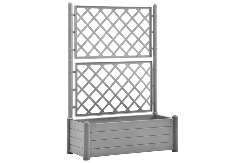 plantekasse med espalier 100x43x142 cm PP stengrå - Grå - Havemøbler - Øvrigt havetilbehør - Tilbehør udendørs - Havekrukker