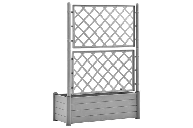 plantekasse med espalier 100x43x142 cm PP stengrå - Grå - Havemøbler - Øvrigt havetilbehør - Tilbehør udendørs - Havekrukker