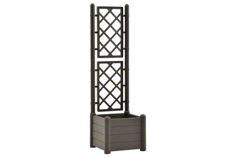 Plantekasse Med Espalier 43x43x142 cm Pp Antracitgrå - Antracit - Havemøbler - Øvrigt havetilbehør - Tilbehør udendørs - Havekrukker