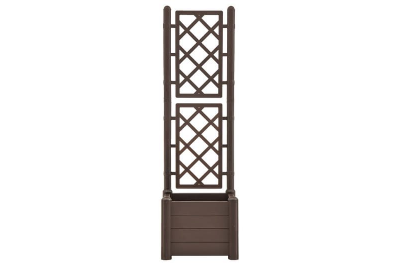 plantekasse med espalier 43x43x142 cm PP mokkafarvet - Brun - Havemøbler - Øvrigt havetilbehør - Tilbehør udendørs - Havekrukker