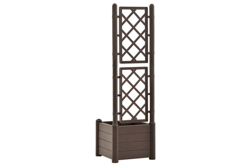 plantekasse med espalier 43x43x142 cm PP mokkafarvet - Brun - Havemøbler - Øvrigt havetilbehør - Tilbehør udendørs - Havekrukker