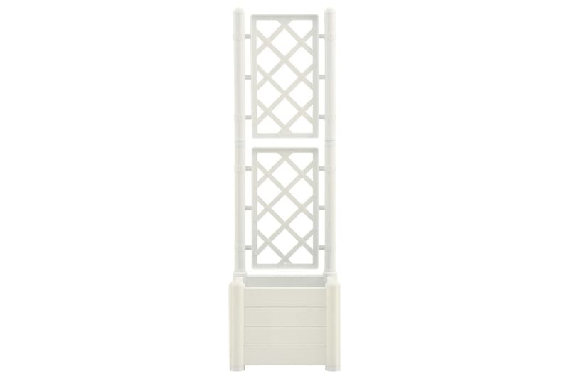 plantekasse med espalier 43x43x142 cm PP hvid - Hvid - Havemøbler - Øvrigt havetilbehør - Tilbehør udendørs - Havekrukker