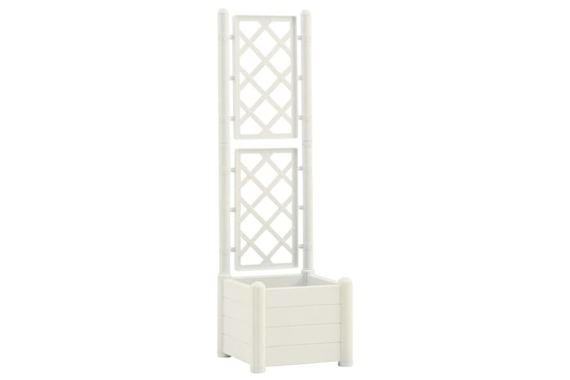 plantekasse med espalier 43x43x142 cm PP hvid - Hvid - Havemøbler - Øvrigt havetilbehør - Tilbehør udendørs - Havekrukker