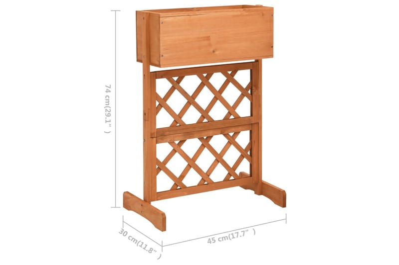 plantekasse med espalier 45x30x74cm massivt fyrretræ orange - Orange - Blomsterkasser - Havekrukker