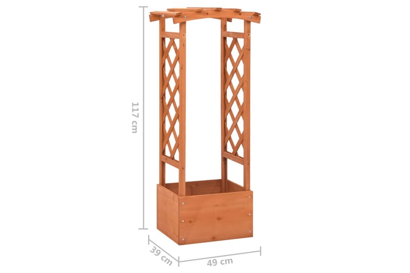plantekasse med espalier 49x39x117 cm fyrretræ - Brun - Havemøbler - Øvrigt havetilbehør - Tilbehør udendørs - Havekrukker
