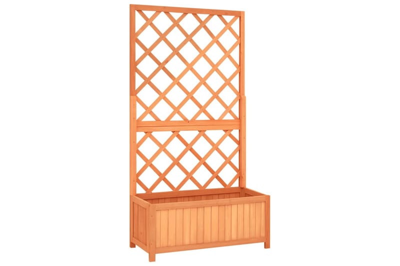 plantekasse med espalier 70x30x135 cm massivt fyrretræ brun - Brun - Havemøbler - Øvrigt havetilbehør - Tilbehør udendørs - Havekrukker