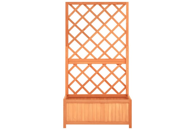 plantekasse med espalier 70x30x135 cm massivt fyrretræ brun - Brun - Havemøbler - Øvrigt havetilbehør - Tilbehør udendørs - Havekrukker
