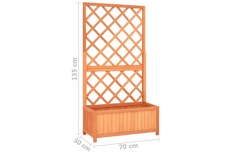 plantekasse med espalier 70x30x135 cm massivt fyrretræ brun - Brun - Blomsterkasser - Havekrukker