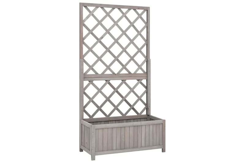 plantekasse med espalier 70x30x135 cm massivt fyrretræ grå - Grå - Havemøbler - Øvrigt havetilbehør - Tilbehør udendørs - Havekrukker