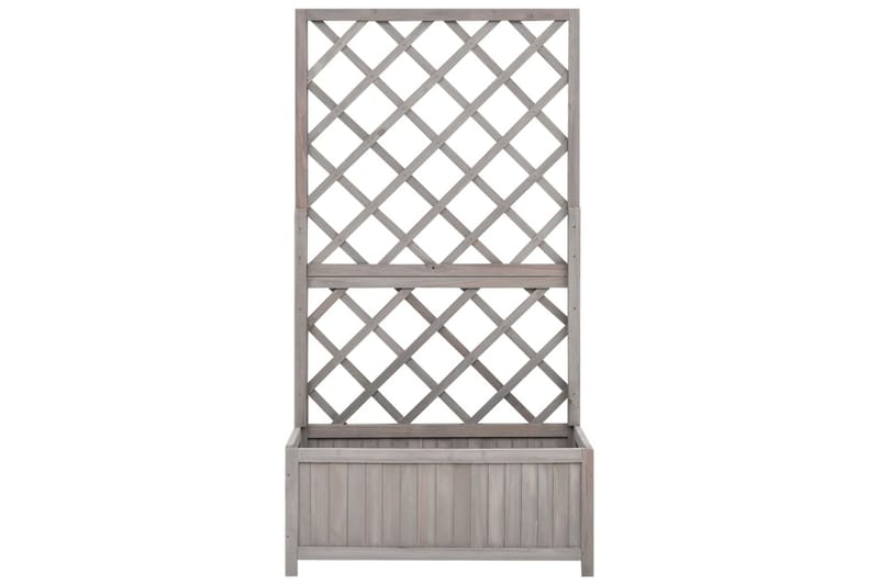 plantekasse med espalier 70x30x135 cm massivt fyrretræ grå - Grå - Havemøbler - Øvrigt havetilbehør - Tilbehør udendørs - Havekrukker