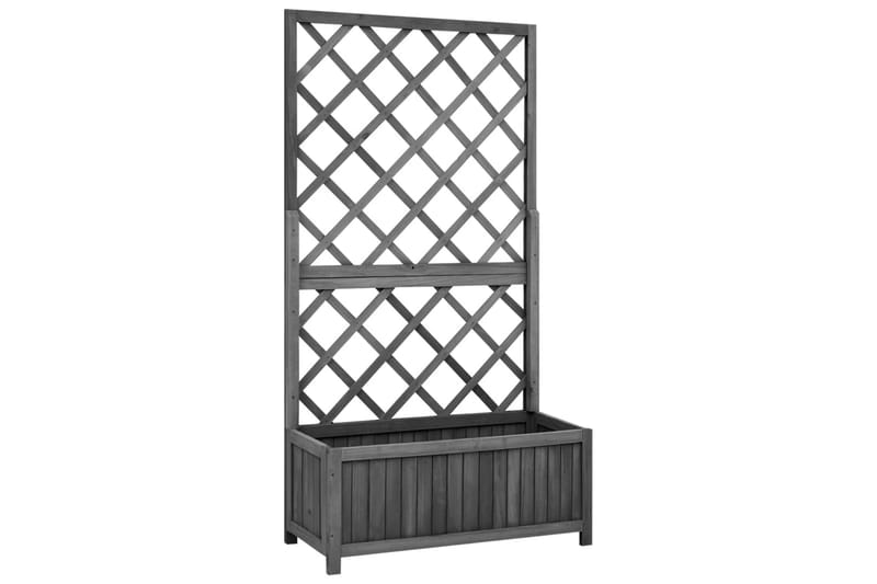 plantekasse med espalier 70x30x135 cm massivt fyrretræ sort - Sort - Havemøbler - Øvrigt havetilbehør - Tilbehør udendørs - Havekrukker