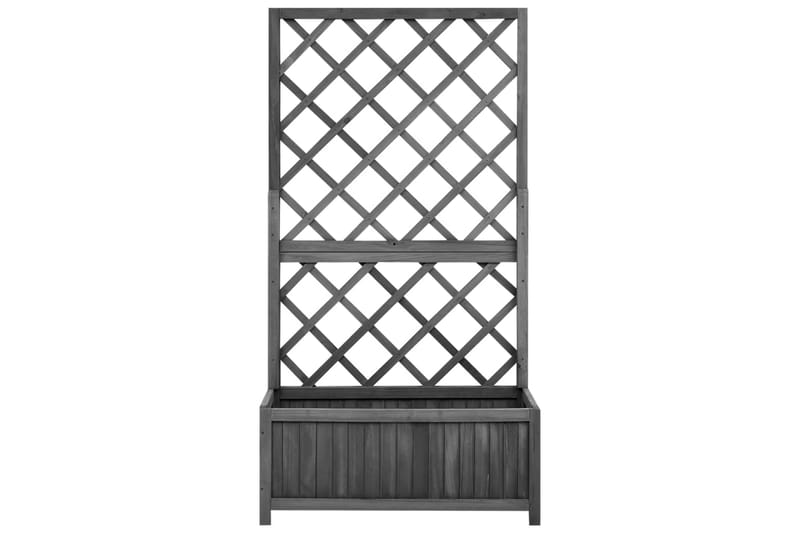 plantekasse med espalier 70x30x135 cm massivt fyrretræ sort - Sort - Havemøbler - Øvrigt havetilbehør - Tilbehør udendørs - Havekrukker