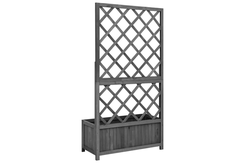 plantekasse med espalier 70x30x135 cm massivt fyrretræ sort - Sort - Havemøbler - Øvrigt havetilbehør - Tilbehør udendørs - Havekrukker