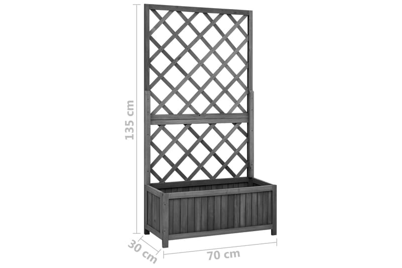 plantekasse med espalier 70x30x135 cm massivt fyrretræ sort - Sort - Blomsterkasser - Havekrukker