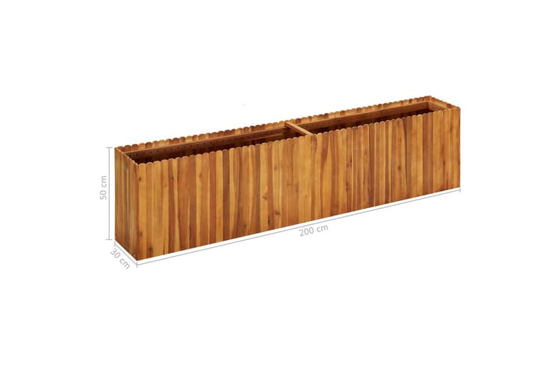 plantekasse til haven 200 x 30 x 50 cm massivt akacietræ - Havemøbler - Øvrigt havetilbehør - Tilbehør udendørs - Havekrukker