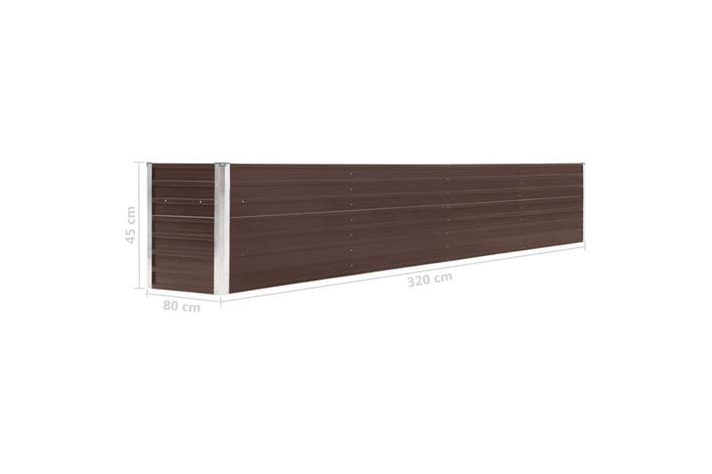 Plantekasse Til Haven 320 X 80 X 45 Cm Galvaniseret Stål Bru - Brun - Havemøbler - Øvrigt havetilbehør - Tilbehør udendørs - Havekrukker