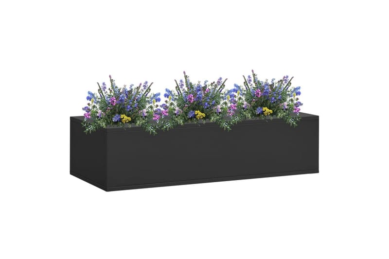 plantekasse til kontor 90x40x23 cm stål antracitgrå - Antracit - Havemøbler - Øvrigt havetilbehør - Tilbehør udendørs - Havekrukker