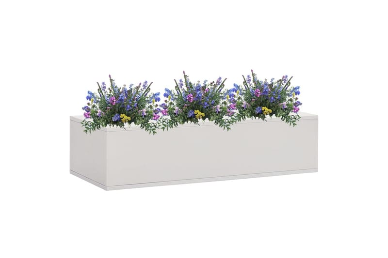 plantekasse til kontor 90x40x23 cm stål lysegrå - Grå - Blomsterkasser - Havekrukker