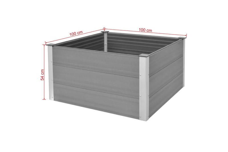 Plantekasse Wpc 100 X 100 X 54 Cm Grå - Grå - Havemøbler - Øvrigt havetilbehør - Tilbehør udendørs - Havekrukker