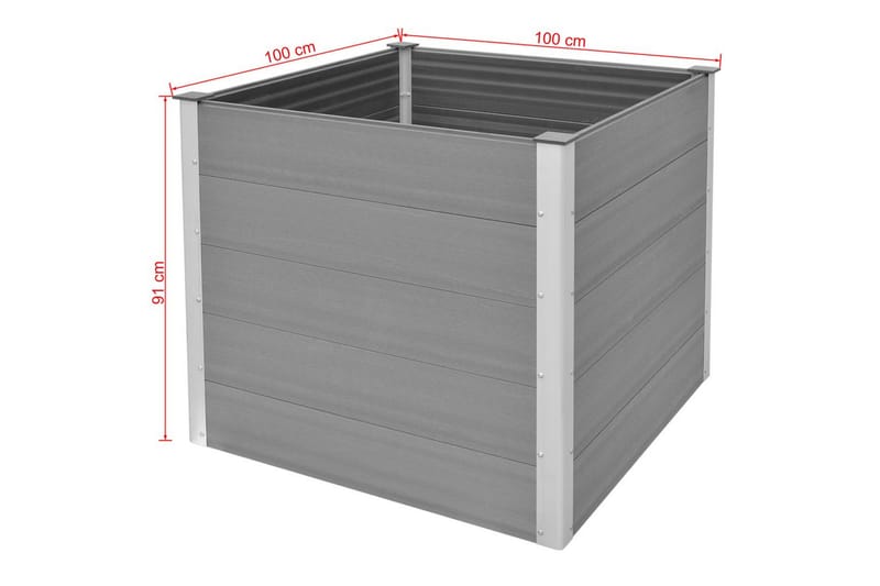 Plantekasse Wpc 100 X 100 X 91 Cm Grå - Grå - Havemøbler - Øvrigt havetilbehør - Tilbehør udendørs - Havekrukker