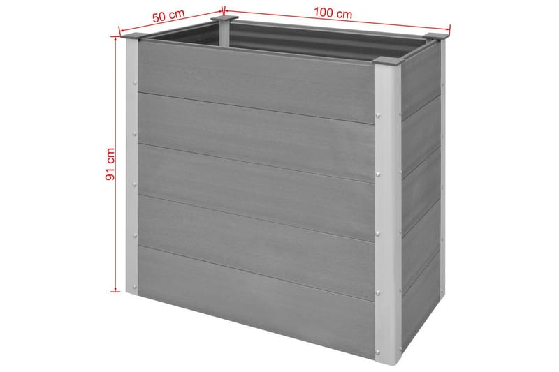 Plantekasse Wpc 100 X 50 X 91 Cm Grå - Grå - Havemøbler - Øvrigt havetilbehør - Tilbehør udendørs - Havekrukker