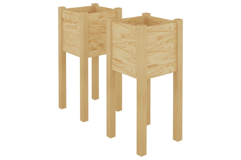 plantekasser 2 stk. 31x31x70 cm massivt fyrretræ - Brun - Havemøbler - Øvrigt havetilbehør - Tilbehør udendørs - Havekrukker