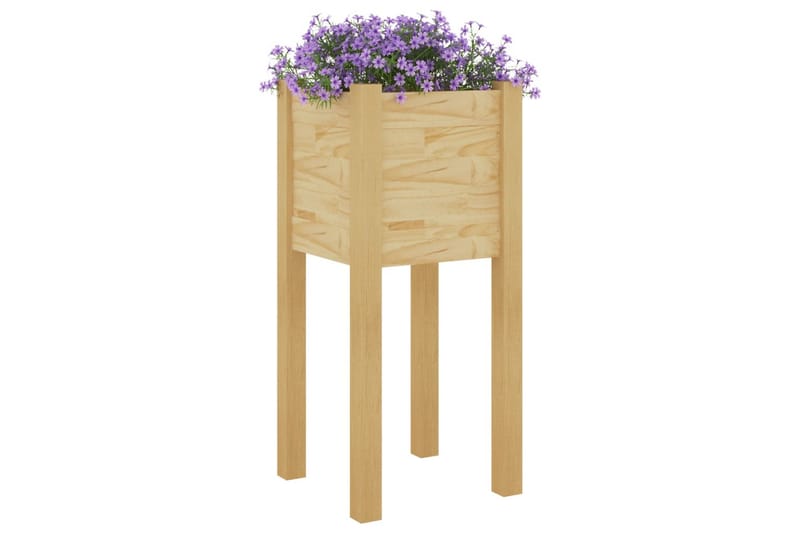 plantekasser 2 stk. 31x31x70 cm massivt fyrretræ - Brun - Blomsterkasser - Havekrukker