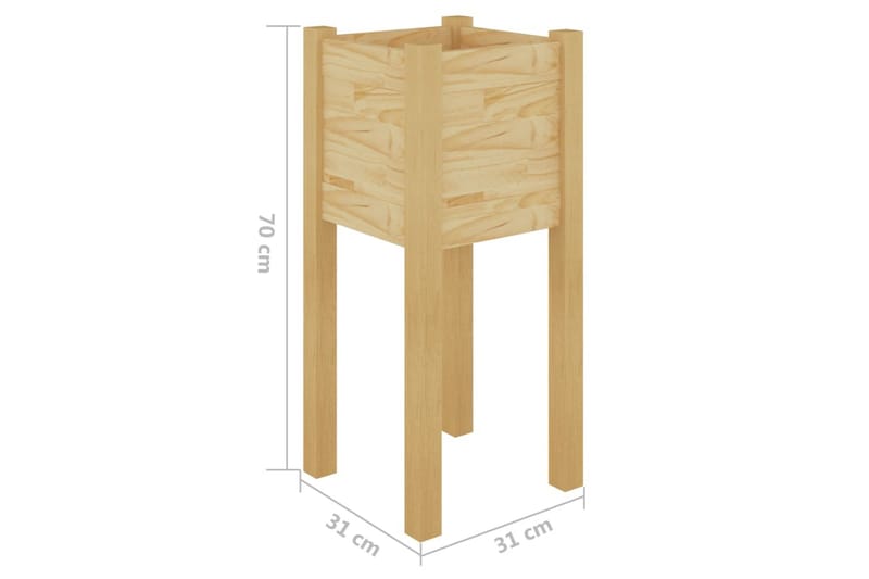 plantekasser 2 stk. 31x31x70 cm massivt fyrretræ - Brun - Blomsterkasser - Havekrukker