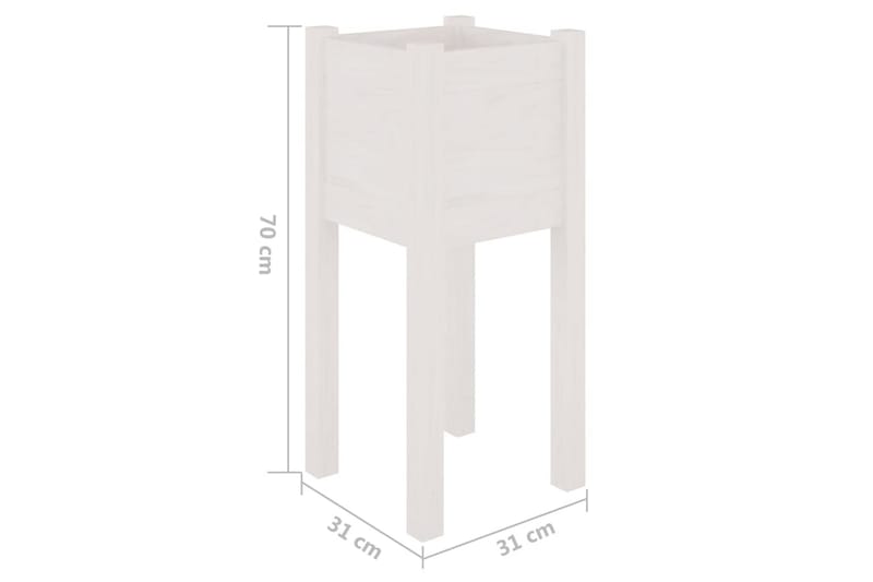 plantekasser 2 stk. 31x31x70 cm massivt fyrretræ hvid - Hvid - Havemøbler - �Øvrigt havetilbehør - Tilbehør udendørs - Havekrukker