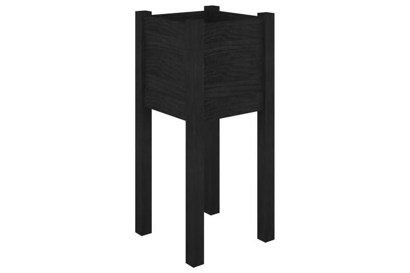 plantekasser 2 stk. 31x31x70 cm massivt fyrretræ sort - Sort - Havemøbler - Øvrigt havetilbehør - Tilbehør udendørs - Havekrukker