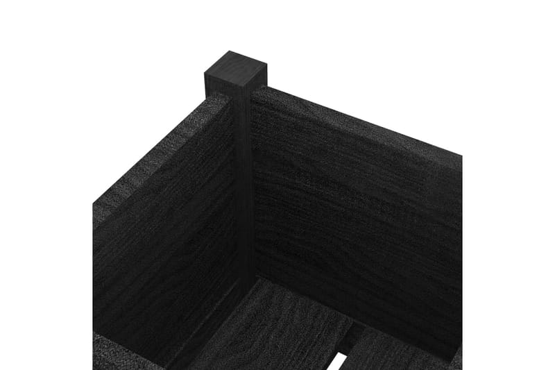 plantekasser 2 stk. 31x31x70 cm massivt fyrretræ sort - Sort - Havemøbler - Øvrigt havetilbehør - Tilbehør udendørs - Havekrukker