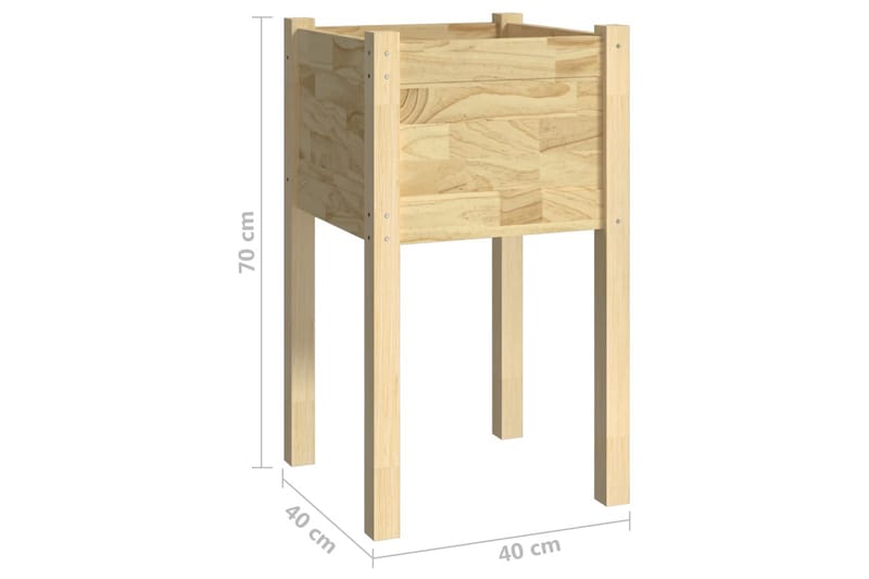 plantekasser 2 stk. 40x40x70 cm massivt fyrretræ - Brun - Havemøbler - Øvrigt havetilbehør - Tilbehør udendørs - Havekrukker