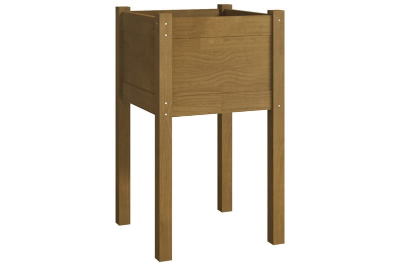 plantekasser 2 stk. 40x40x70 cm massivt fyrretræ gyldenbrun - Brun - Havemøbler - Øvrigt havetilbehør - Tilbehør udendørs - Havekrukker