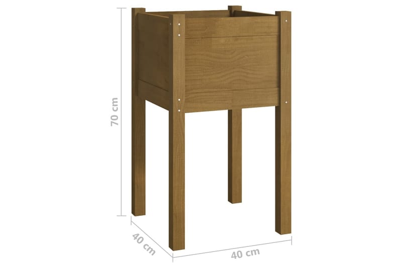 plantekasser 2 stk. 40x40x70 cm massivt fyrretræ gyldenbrun - Brun - Blomsterkasser - Havekrukker