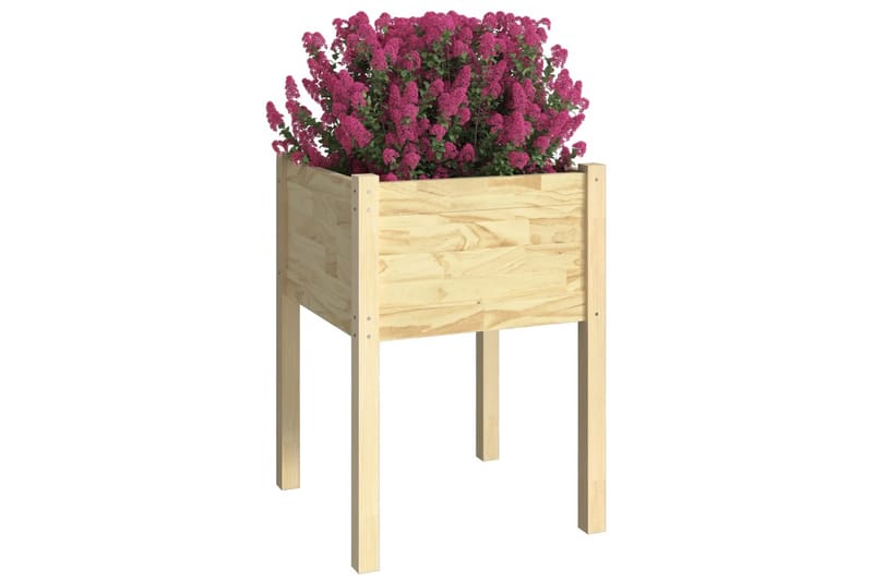 plantekasser 2 stk. 50x50x70 cm massivt fyrretræ - Brun - Blomsterkasser - Havekrukker