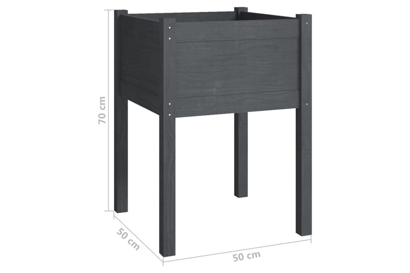 plantekasser 2 stk. 50x50x70 cm massivt fyrretræ grå - Grå - Havemøbler - Øvrigt havetilbehør - Tilbehør udendørs - Havekrukker
