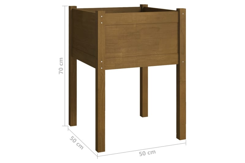 plantekasser 2 stk. 50x50x70 cm massivt fyrretræ gyldenbrun - Brun - Blomsterkasser - Havekrukker