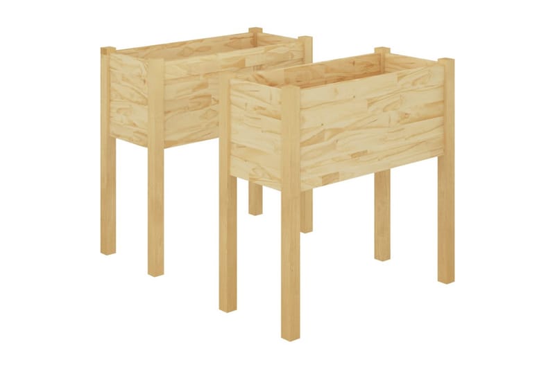 plantekasser 2 stk. 70x31x70 cm massivt fyrretræ - Brun - Havemøbler - Øvrigt havetilbehør - Tilbehør udendørs - Havekrukker