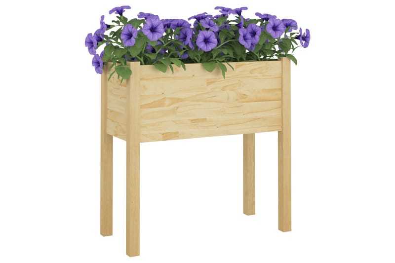 plantekasser 2 stk. 70x31x70 cm massivt fyrretræ - Brun - Havemøbler - Øvrigt havetilbehør - Tilbehør udendørs - Havekrukker
