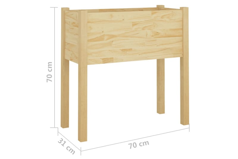 plantekasser 2 stk. 70x31x70 cm massivt fyrretræ - Brun - Havemøbler - Øvrigt havetilbehør - Tilbehør udendørs - Havekrukker