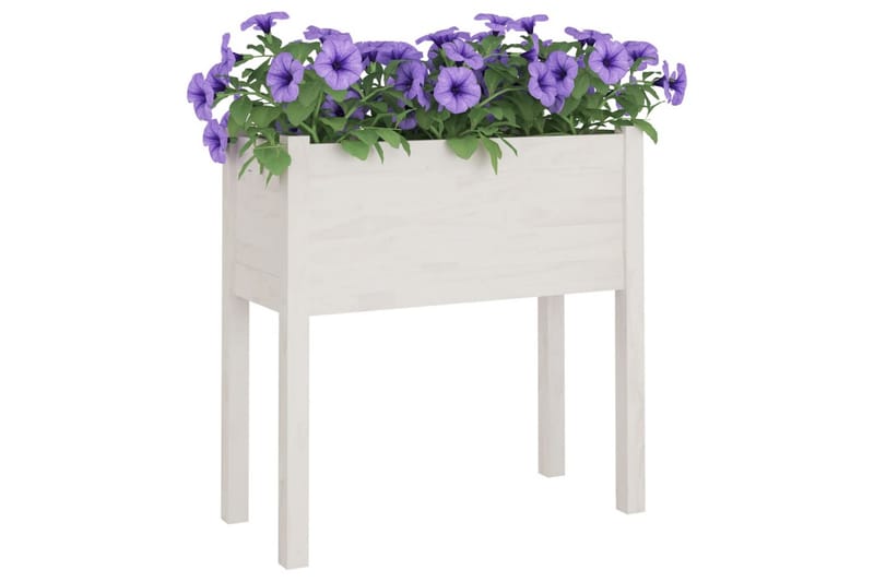 plantekasser 2 stk. 70x31x70 cm massivt fyrretræ hvid - Hvid - Havemøbler - Øvrigt havetilbehør - Tilbehør udendørs - Havekrukker