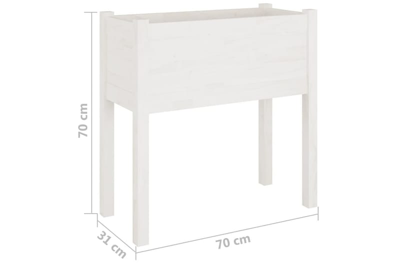plantekasser 2 stk. 70x31x70 cm massivt fyrretræ hvid - Hvid - Havemøbler - Øvrigt havetilbehør - Tilbehør udendørs - Havekrukker