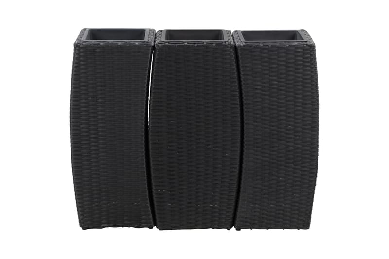 Plantekrukker 3 stk. Polyrattan Sort - Sort - Havemøbler - Øvrigt havetilbehør - Tilbehør udendørs - Havekrukker
