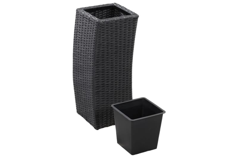 Plantekrukker 3 stk. Polyrattan Sort - Sort - Havemøbler - Øvrigt havetilbehør - Tilbehør udendørs - Havekrukker