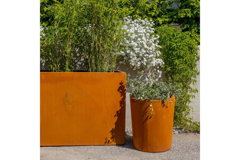 Planteringskrukke Rund Ø39x45 cm - Brun - Store blomsterkrukker - Havekrukker