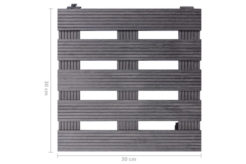 plantevogne 2 stk. 30x30x7,5 WPC grå - Grå - Blomsterkasser - Havekrukker